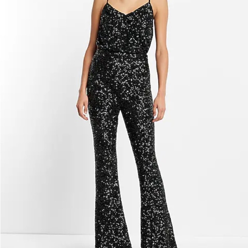 Express- Super High Waisted Sequin Flare Pant
